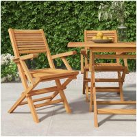 Hopfällbara trädgårdsstolar 2 st 55x62x90 cm massiv teak vidaXL
