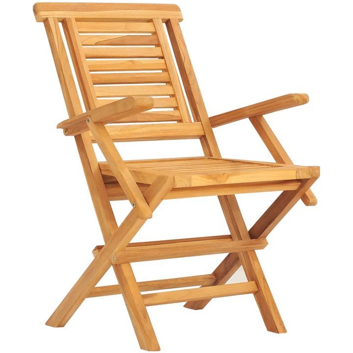 Hopfällbara trädgårdsstolar 2 st 56x63x90 cm massiv teak vidaXL – bild 3