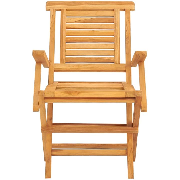 Hopfällbara trädgårdsstolar 2 st 56x63x90 cm massiv teak vidaXL – bild 4
