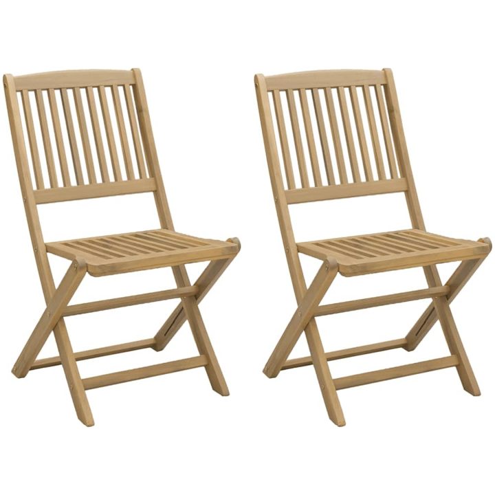 Hopfällbara trädgårdsstolar 2 st 57x48,5x90 cm massiv akacia vidaXL – bild 2