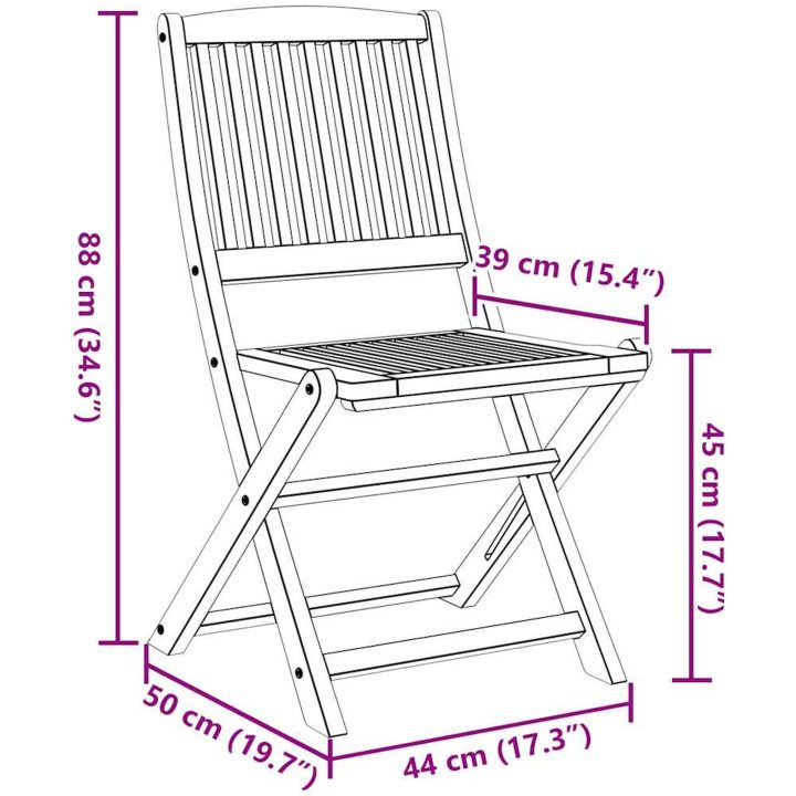 Hopfällbara trädgårdsstolar 2 st 57x48,5x90 cm massiv akacia vidaXL – bild 10