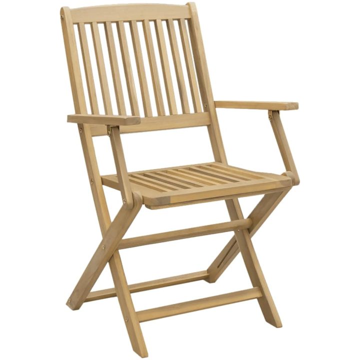 Hopfällbara trädgårdsstolar 2 st 58x54,5x90 cm massiv akacia vidaXL – bild 4