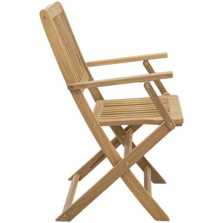 Hopfällbara trädgårdsstolar 2 st 58x54,5x90 cm massiv akacia vidaXL – bild 6