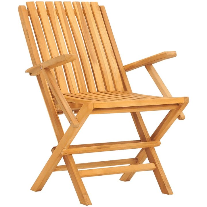 Hopfällbara trädgårdsstolar 2 st 61x67x90 cm massiv teak vidaXL – bild 3