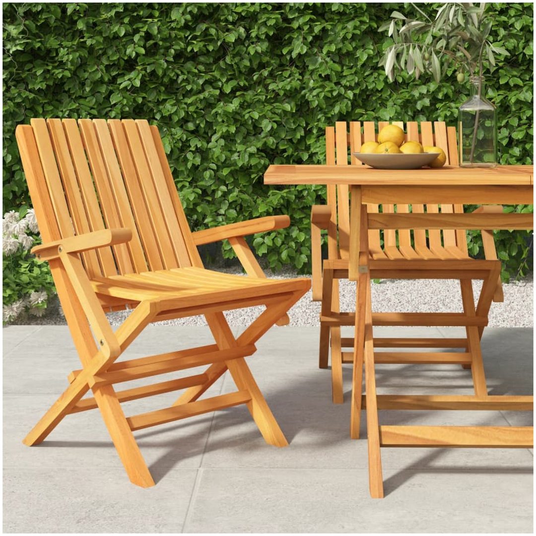 Hopfällbara trädgårdsstolar 2 st 61x67x90 cm massiv teak vidaXL