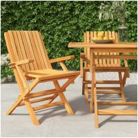 Hopfällbara trädgårdsstolar 2 st 61x67x90 cm massiv teak vidaXL
