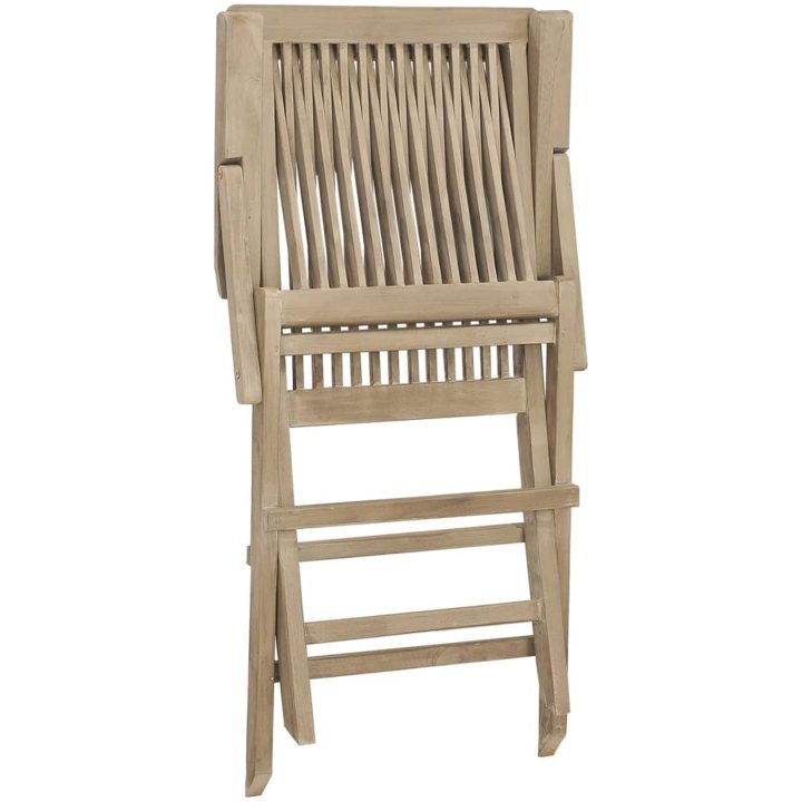 Hopfällbara trädgårdsstolar 2 st grå 56x61x89 cm massiv teak vidaXL – bild 6