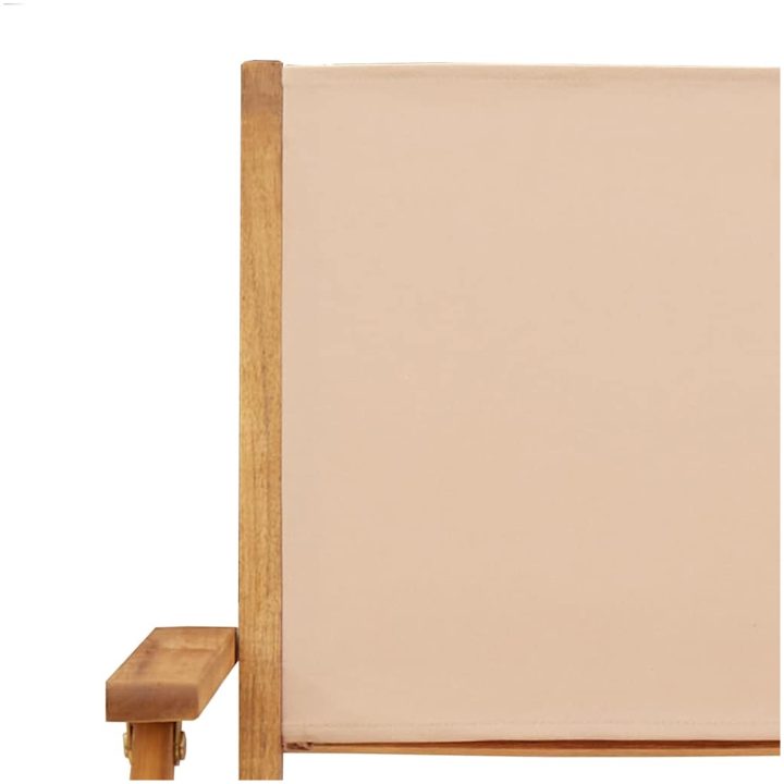 Hopfällbara trädgårdsstolar 2 st massiv akacia och tyg beige vidaXL – bild 9
