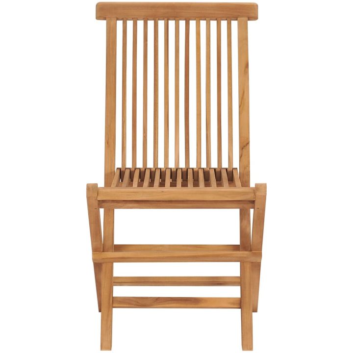 Hopfällbara trädgårdsstolar 2 st massiv teak vidaXL – bild 3