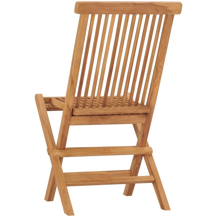 Hopfällbara trädgårdsstolar 2 st massiv teak vidaXL – bild 5