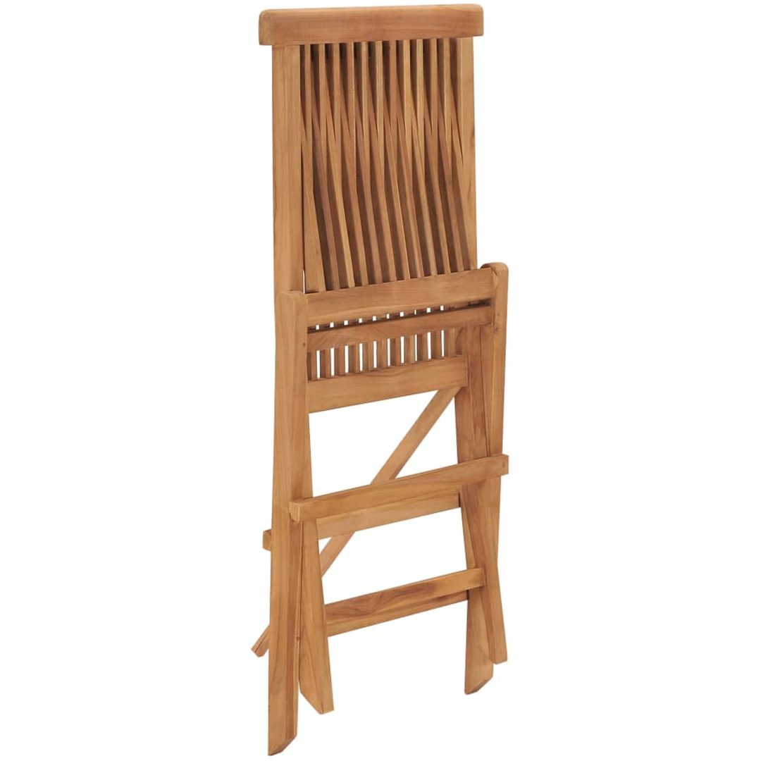 Hopfällbara trädgårdsstolar 2 st massiv teak vidaXL – bild 6