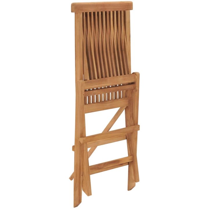 Hopfällbara trädgårdsstolar 2 st massiv teak vidaXL – bild 6