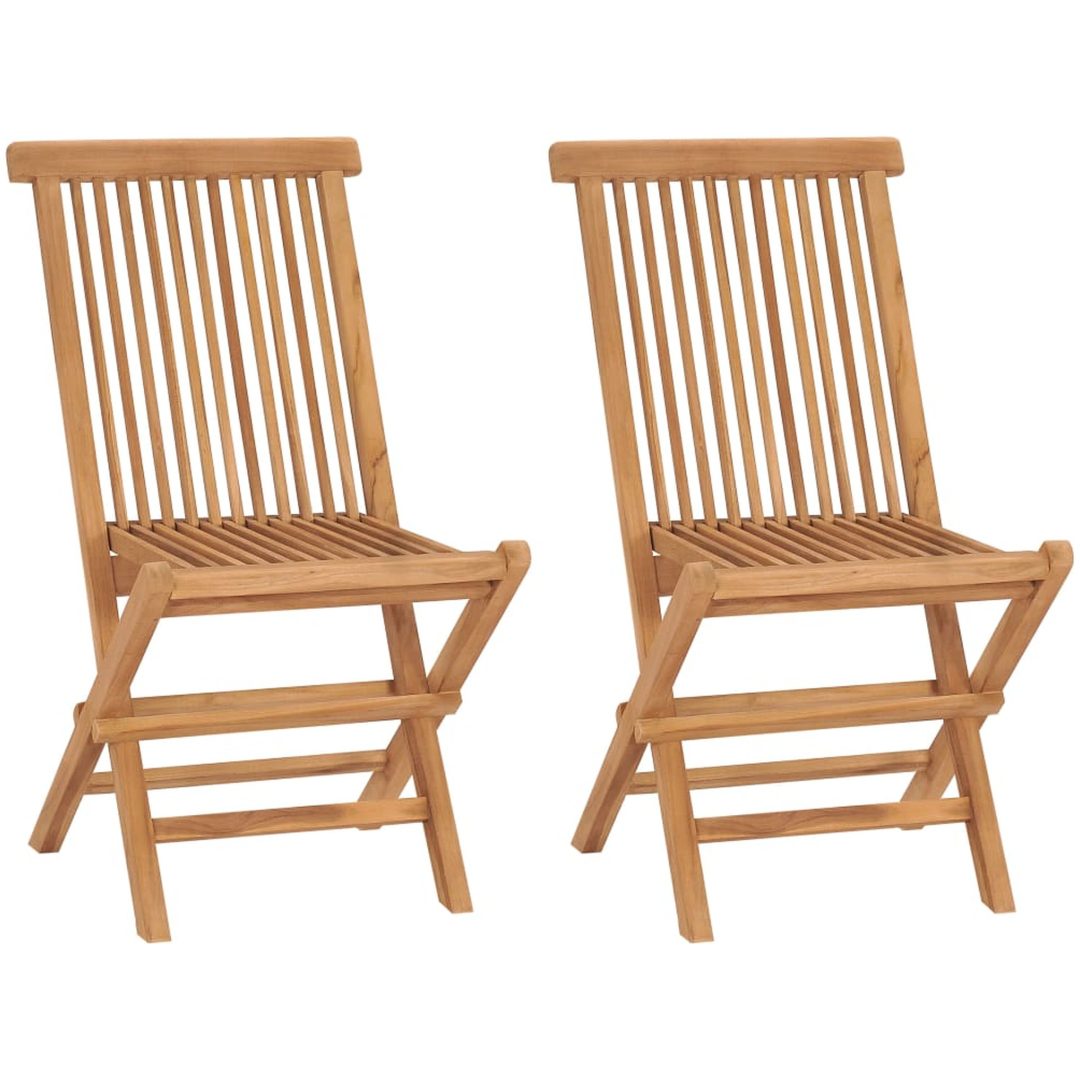 Hopfällbara trädgårdsstolar 2 st massiv teak vidaXL
