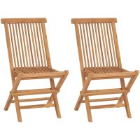 Hopfällbara trädgårdsstolar 2 st massiv teak vidaXL