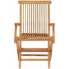 Hopfällbara trädgårdsstolar 3 st massiv teak vidaXL – miniatyr 3