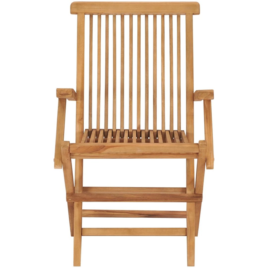 Hopfällbara trädgårdsstolar 3 st massiv teak vidaXL – bild 3