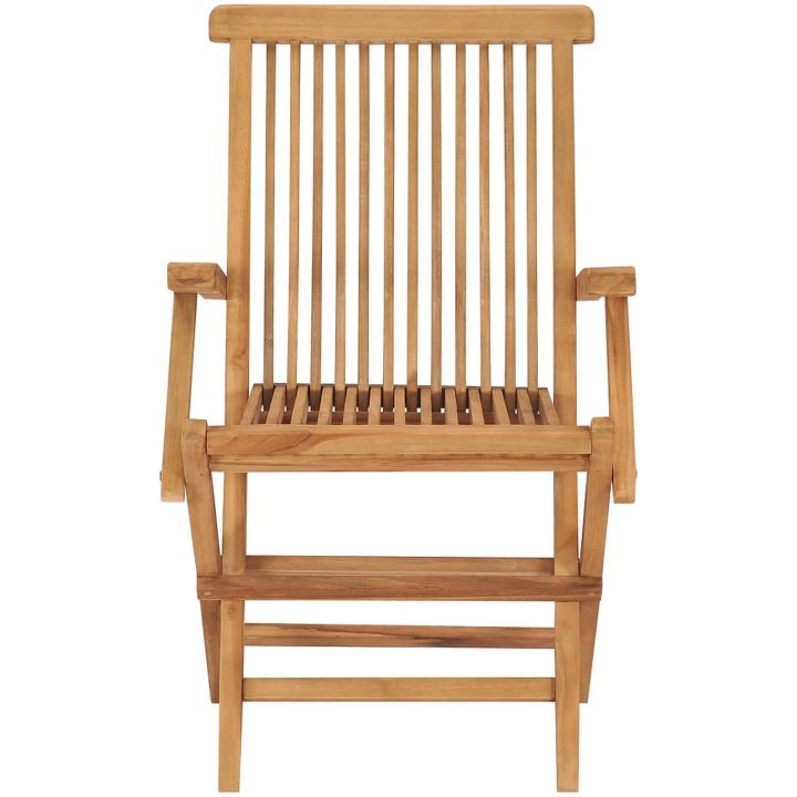 Hopfällbara trädgårdsstolar 3 st massiv teak vidaXL – bild 3