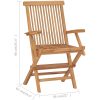 Hopfällbara trädgårdsstolar 3 st massiv teak vidaXL – miniatyr 9