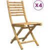 Hopfällbara trädgårdsstolar 4 st 43x54x88 cm bambu vidaXL – miniatyr 2