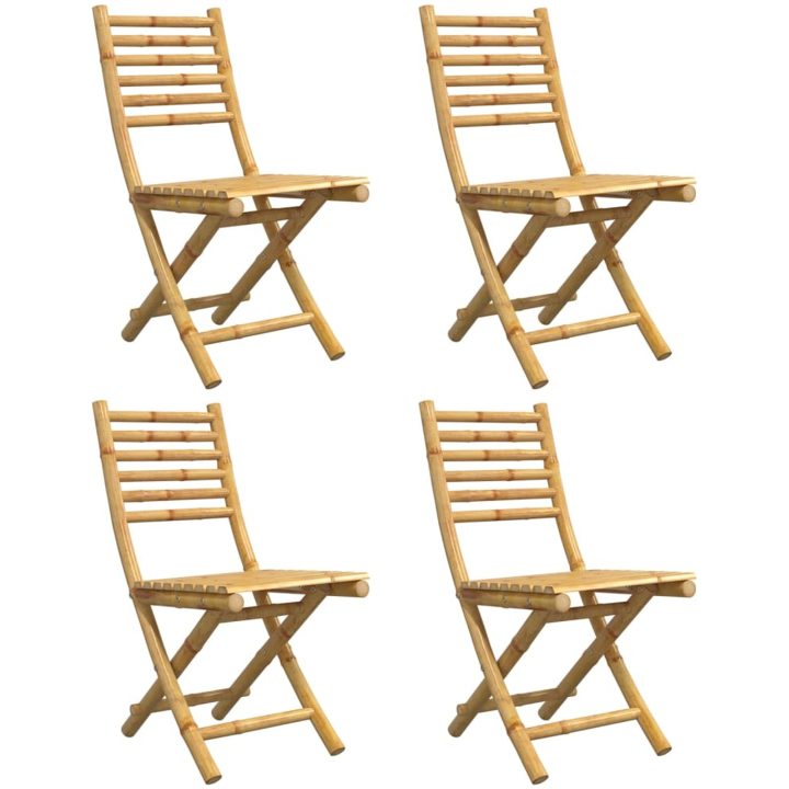 Hopfällbara trädgårdsstolar 4 st 43x54x88 cm bambu vidaXL – bild 4