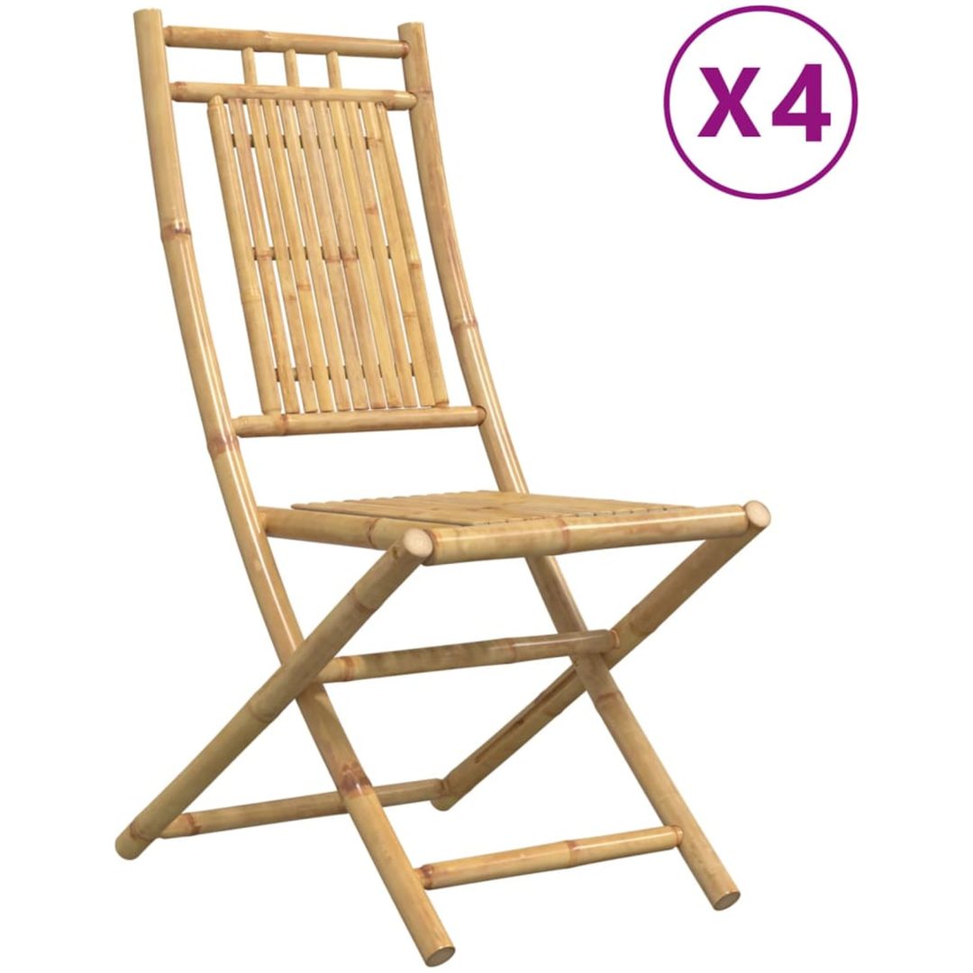 Hopfällbara trädgårdsstolar 4 st 46x66x99 cm bambu vidaXL – bild 2