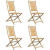 Hopfällbara trädgårdsstolar 4 st 46x66x99 cm bambu vidaXL – miniatyr 4