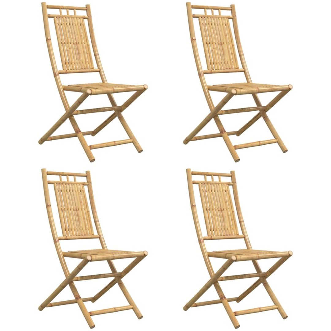 Hopfällbara trädgårdsstolar 4 st 46x66x99 cm bambu vidaXL – bild 4