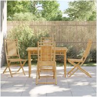 Hopfällbara trädgårdsstolar 4 st 46x66x99 cm bambu vidaXL