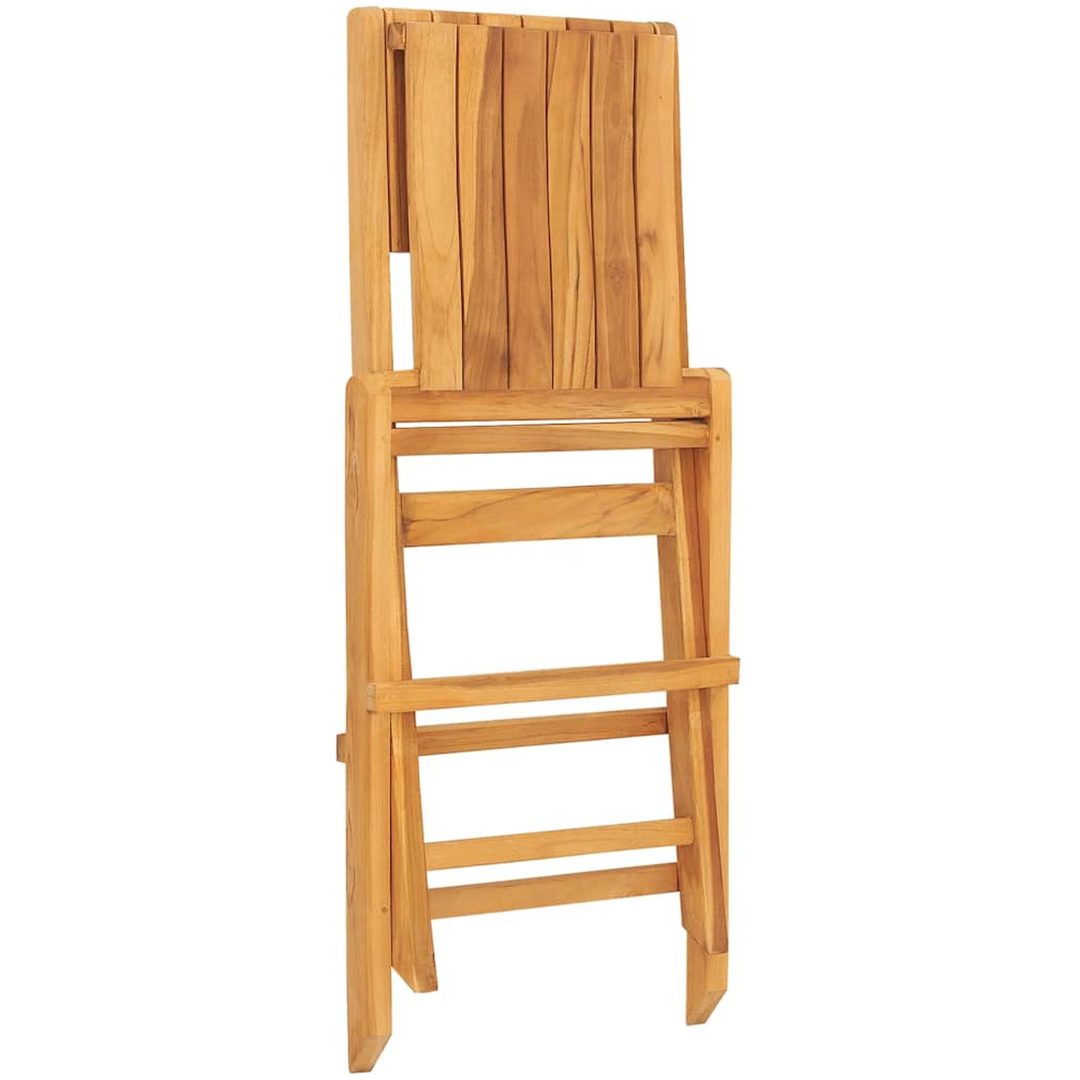 Hopfällbara trädgårdsstolar 4 st 47x62x90 cm massiv teak vidaXL – bild 2