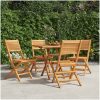 Hopfällbara trädgårdsstolar 4 st 47x62x90 cm massiv teak vidaXL – miniatyr 1
