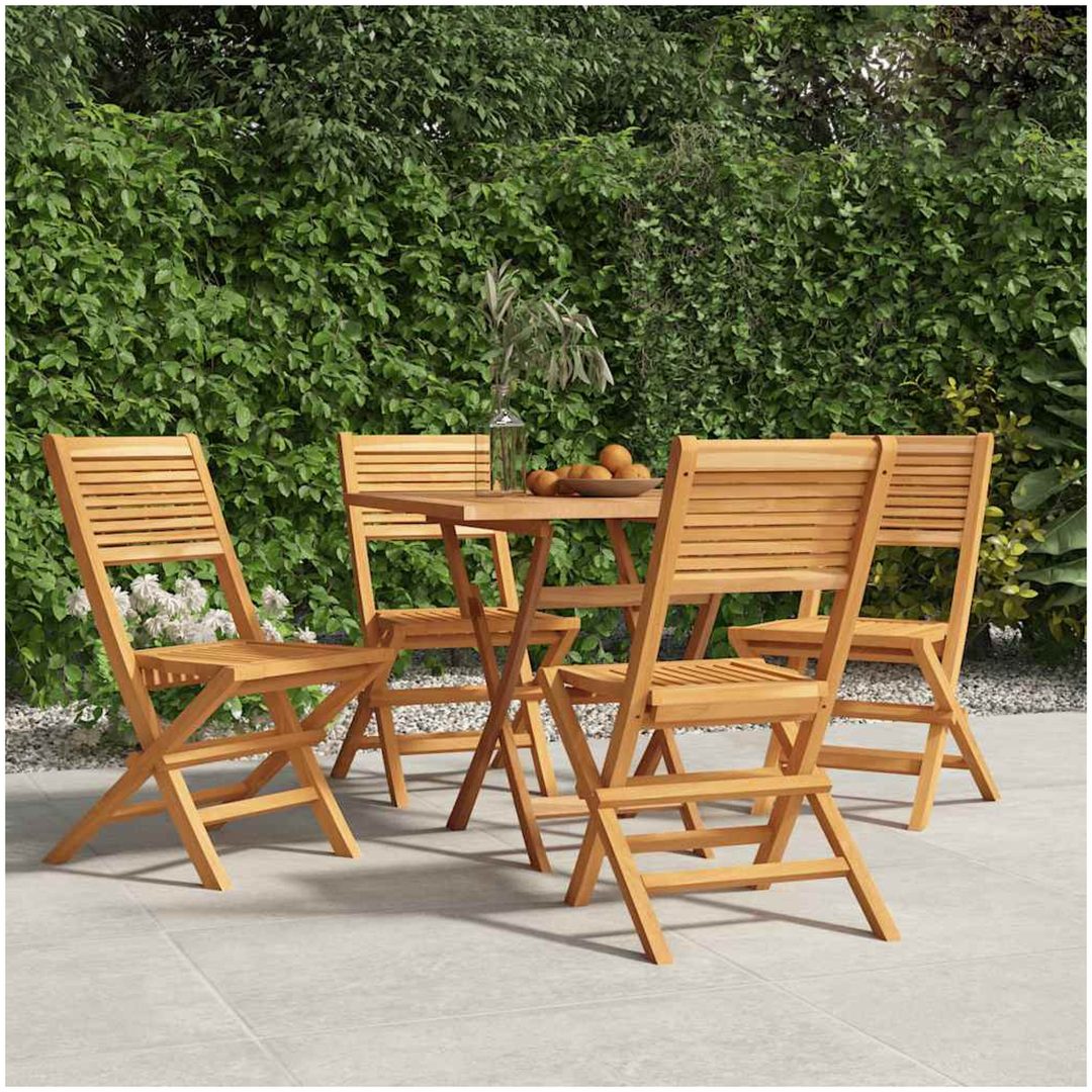 Hopfällbara trädgårdsstolar 4 st 47x62x90 cm massiv teak vidaXL