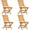 Hopfällbara trädgårdsstolar 4 st 47x63x90 cm massiv teak vidaXL – miniatyr 2