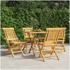 Hopfällbara trädgårdsstolar 4 st 47x63x90 cm massiv teak vidaXL – miniatyr 1