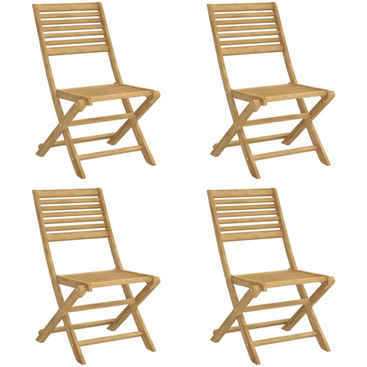 Hopfällbara trädgårdsstolar 4 st 48,5x61,5x87 cm massiv akacia vidaXL – bild 2