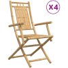 Hopfällbara trädgårdsstolar 4 st 53x66x99 cm bambu vidaXL – miniatyr 2