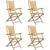 Hopfällbara trädgårdsstolar 4 st 53x66x99 cm bambu vidaXL – miniatyr 4