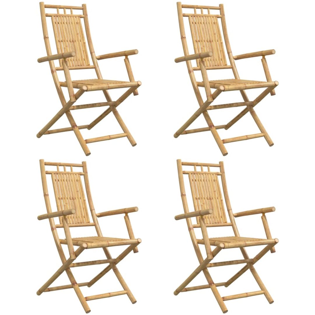 Hopfällbara trädgårdsstolar 4 st 53x66x99 cm bambu vidaXL – bild 4