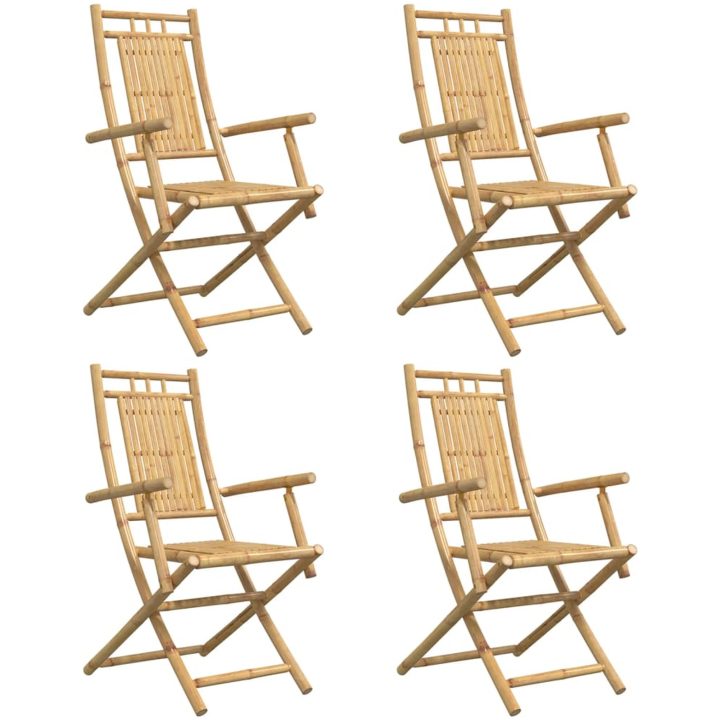 Hopfällbara trädgårdsstolar 4 st 53x66x99 cm bambu vidaXL – bild 4
