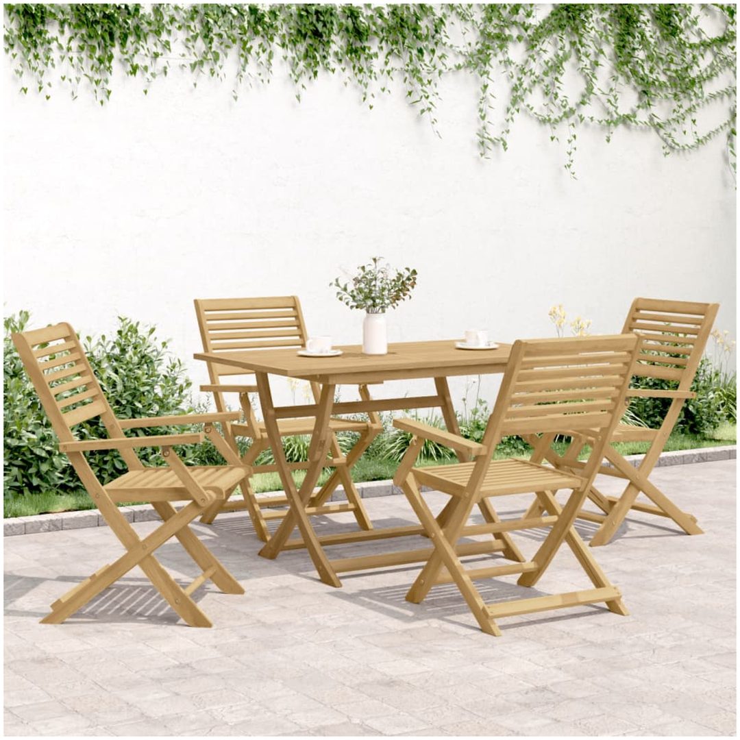 Hopfällbara trädgårdsstolar 4 st 54,5x61,5x86,5cm massiv akacia vidaXL – bild 3