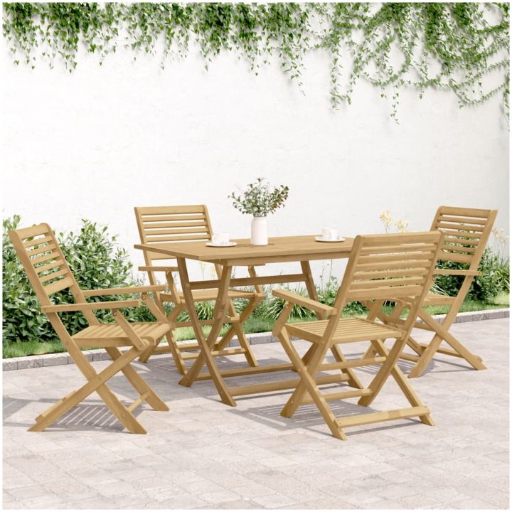 Hopfällbara trädgårdsstolar 4 st 54,5x61,5x86,5cm massiv akacia vidaXL – bild 3