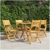 Hopfällbara trädgårdsstolar 4 st 55x61x90 cm massiv teak vidaXL – miniatyr 1