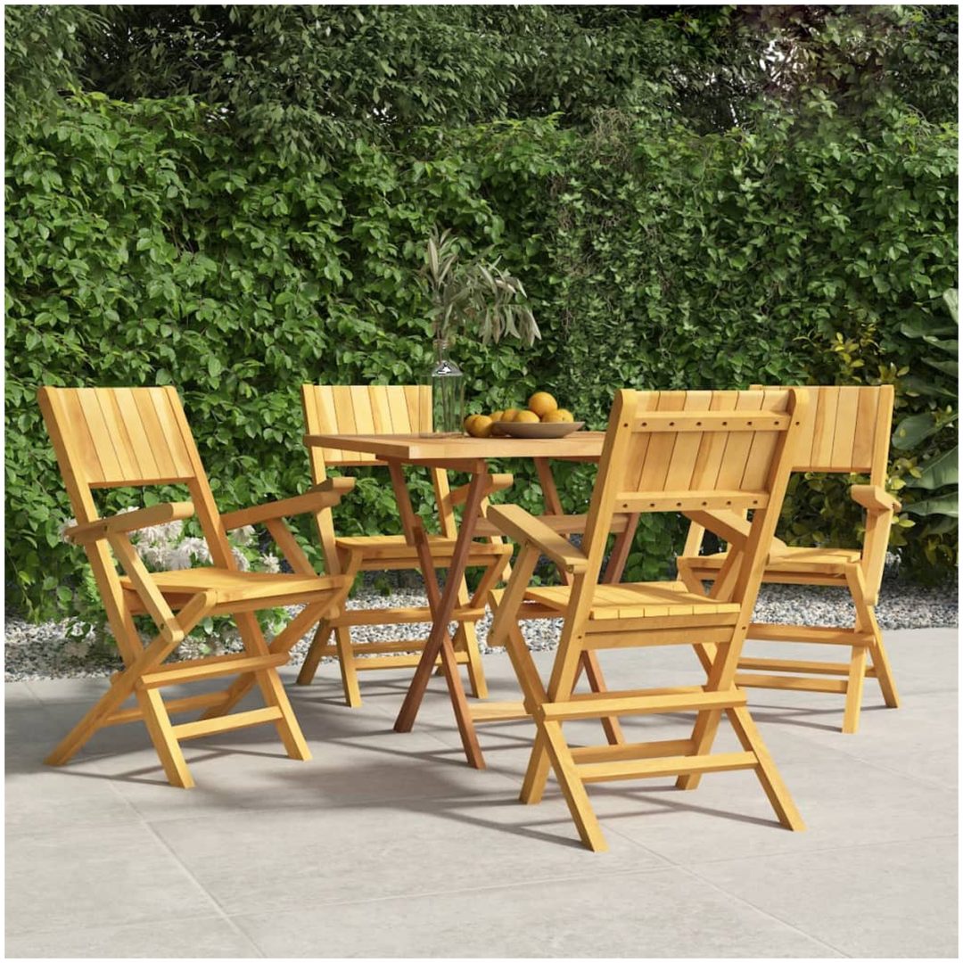 Hopfällbara trädgårdsstolar 4 st 55x61x90 cm massiv teak vidaXL