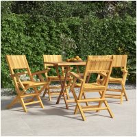 Hopfällbara trädgårdsstolar 4 st 55x61x90 cm massiv teak vidaXL