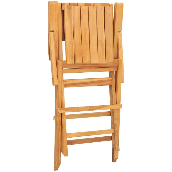 Hopfällbara trädgårdsstolar 4 st 55x62x90 cm massiv teak vidaXL – bild 2
