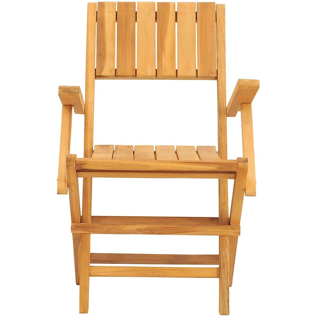 Hopfällbara trädgårdsstolar 4 st 55x62x90 cm massiv teak vidaXL – bild 3