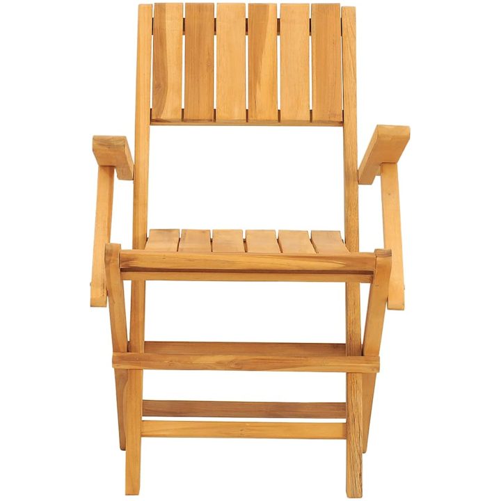 Hopfällbara trädgårdsstolar 4 st 55x62x90 cm massiv teak vidaXL – bild 3