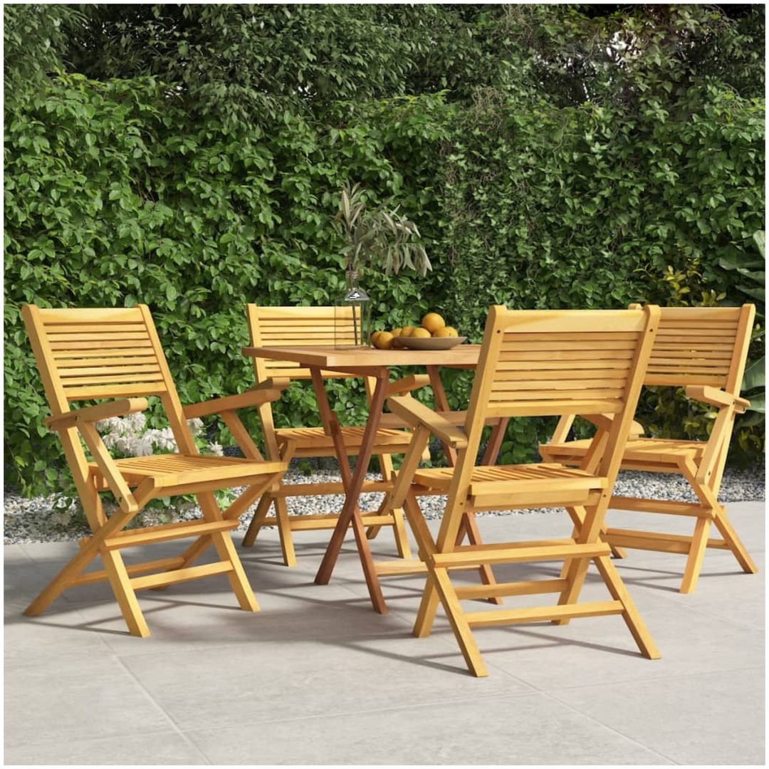 Hopfällbara trädgårdsstolar 4 st 55x62x90 cm massiv teak vidaXL