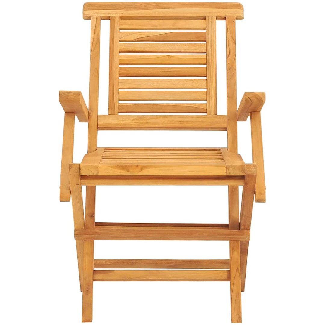 Hopfällbara trädgårdsstolar 4 st 56x63x90 cm massiv teak vidaXL – bild 3