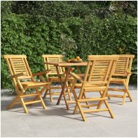 Hopfällbara trädgårdsstolar 4 st 56x63x90 cm massiv teak vidaXL