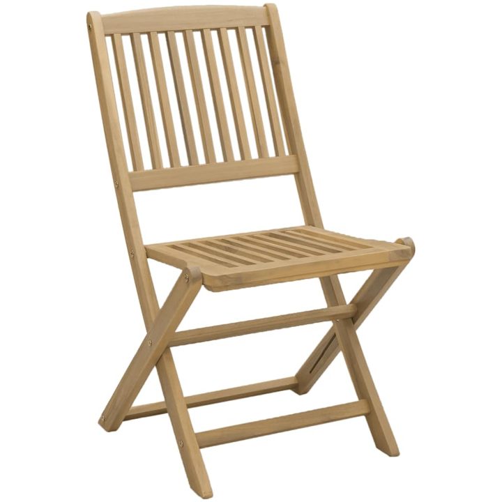 Hopfällbara trädgårdsstolar 4 st 57x49x90 cm massivt akaciaträ vidaXL – bild 4
